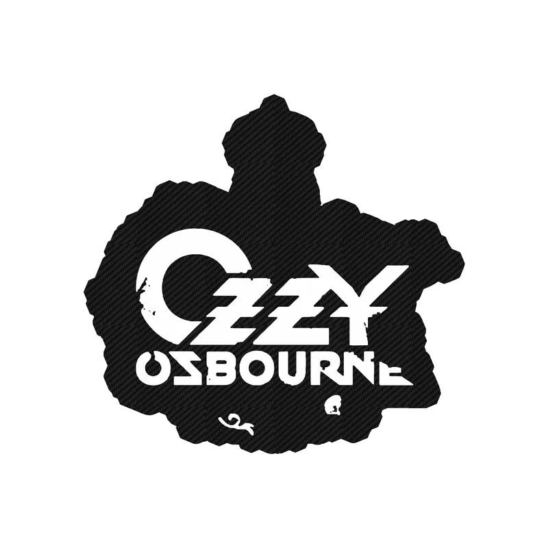 Ozzy Osbourne - Name with Skeleton - Carbon Fiber Vinyl Sticker - Custom Size