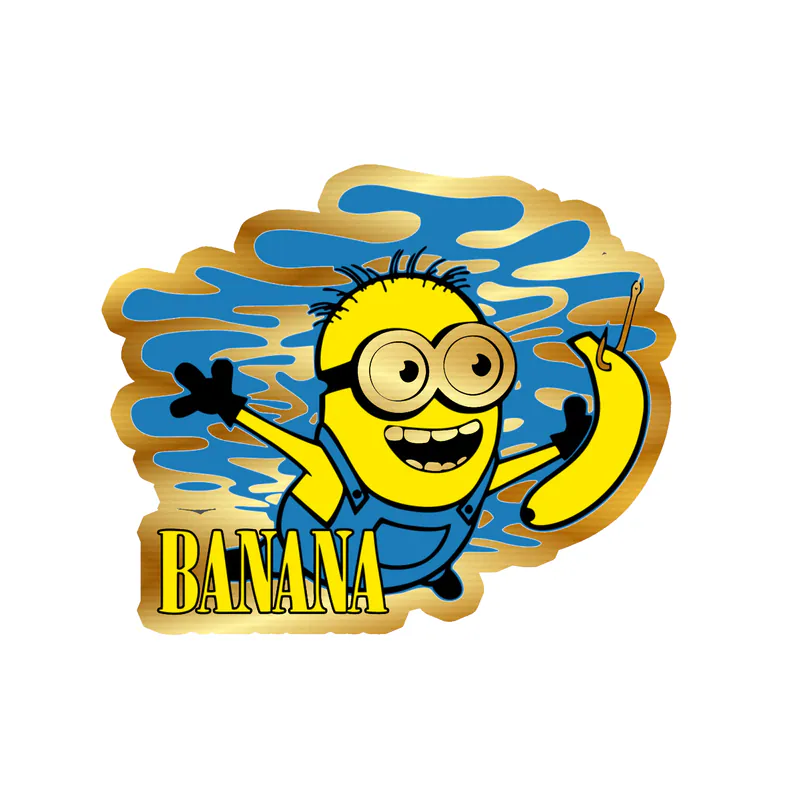 Despicable Me - Banana (Nirvana) Album Cover - Gold Chrome Vinyl Sticker - Custom Size
