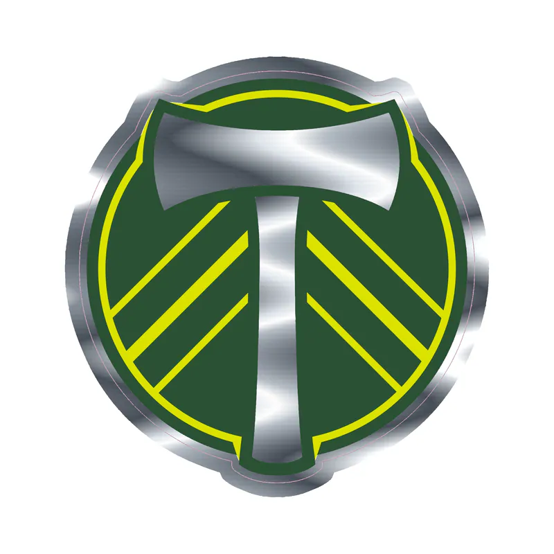 Portland Timbers - Logo - Silver Chrome Vinyl Sticker - Custom Size