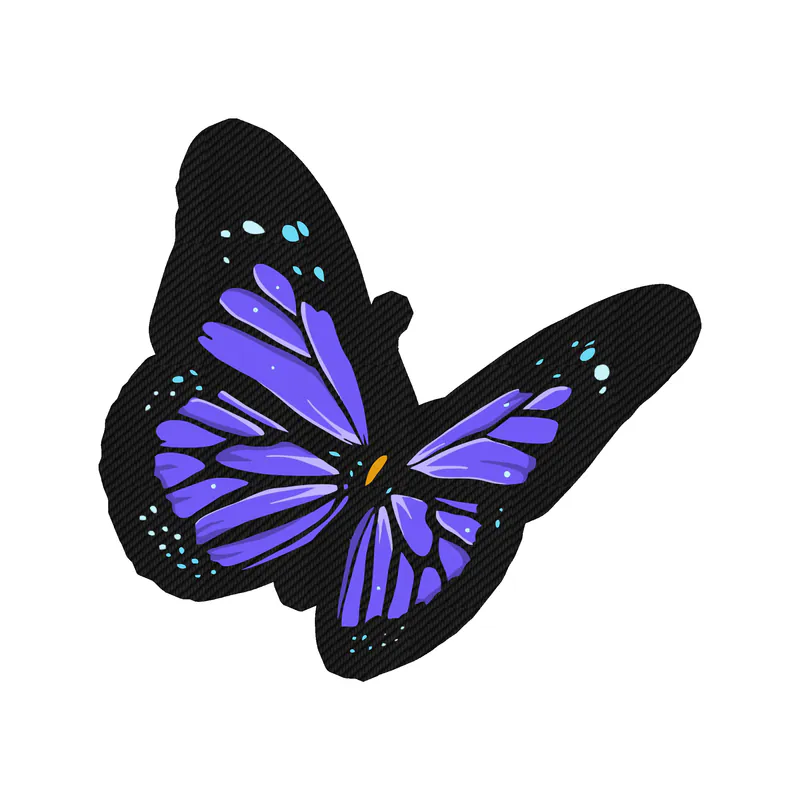 Butterfly - Carbon Fiber Vinyl Decal