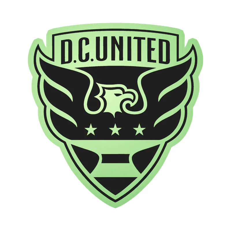DC United - Eagle With Name - Glow in the Dark Vinyl Sticker - Custom Size