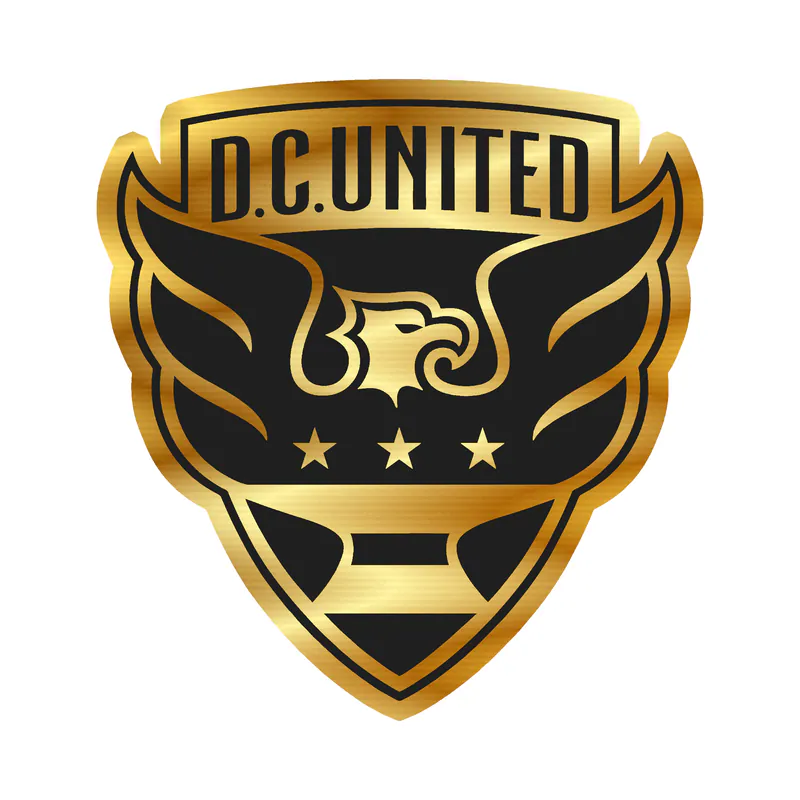 DC United - Eagle With Name - Gold Chrome Vinyl Sticker - Custom Size