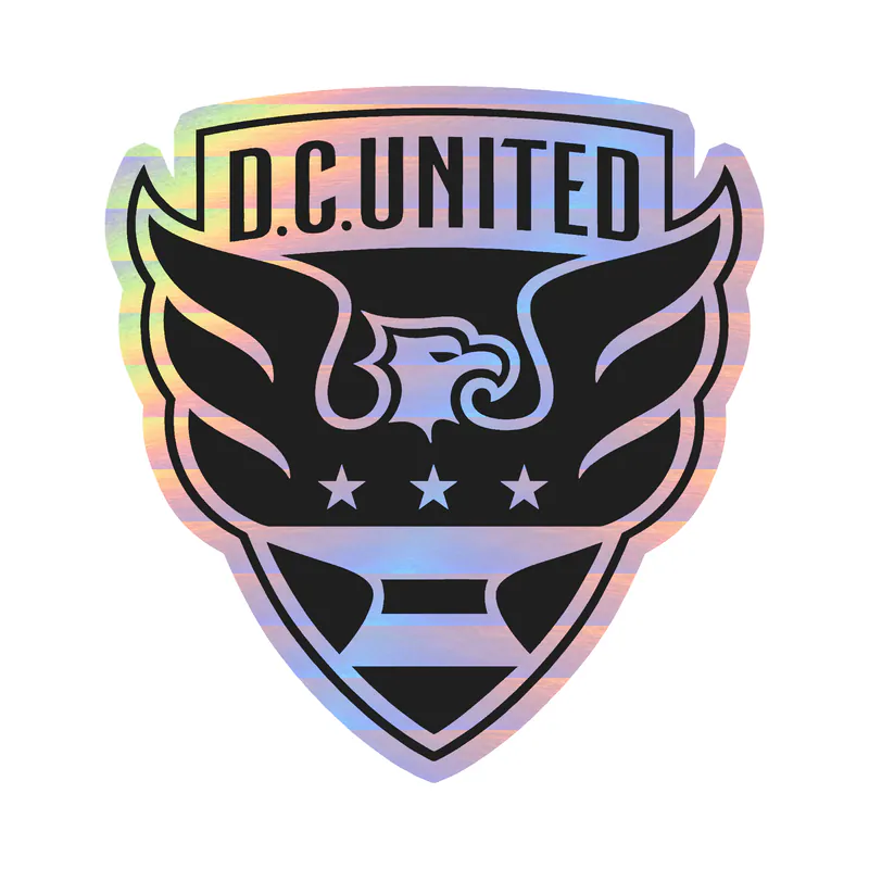 DC United - Eagle With Name - Holographic Vinyl Sticker - Custom Size