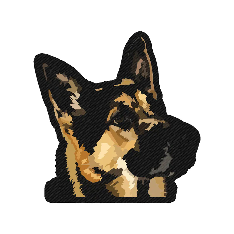 German Shepherd - Carbon Fiber Vinyl Sticker - Custom Size
