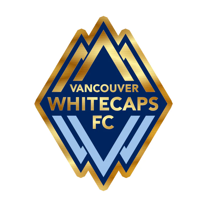 Vancouver Whitecaps FC - Logo - Gold Chrome Vinyl Sticker - Custom Size