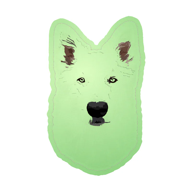 White German Shepherd - Glow in the Dark Vinyl Sticker - Custom Size