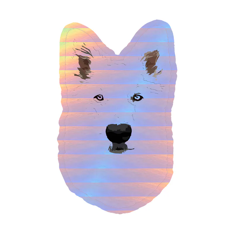 White German Shepherd - Holographic Vinyl Sticker - Custom Size