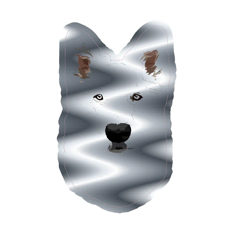 White German Shepherd - Silver Chrome Vinyl Sticker - Custom Size