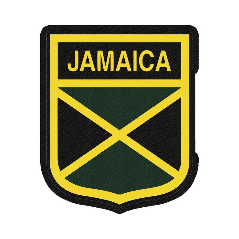 Jamaica Soccer - Logo - Carbon Fiber Vinyl Sticker - Custom Size