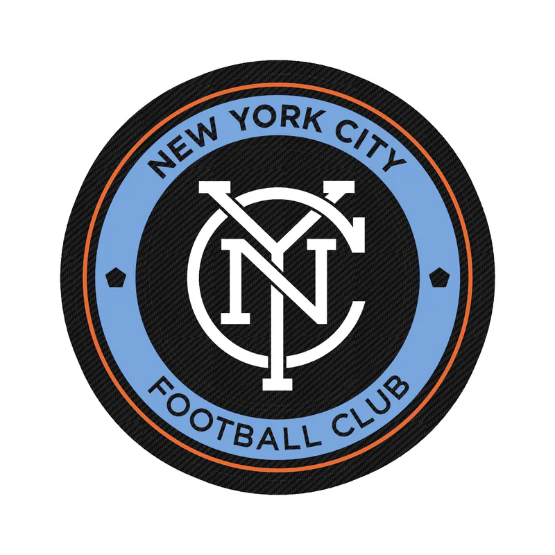 New York City FC - Blue Circle With Name - Carbon Fiber Vinyl Sticker - Custom Size