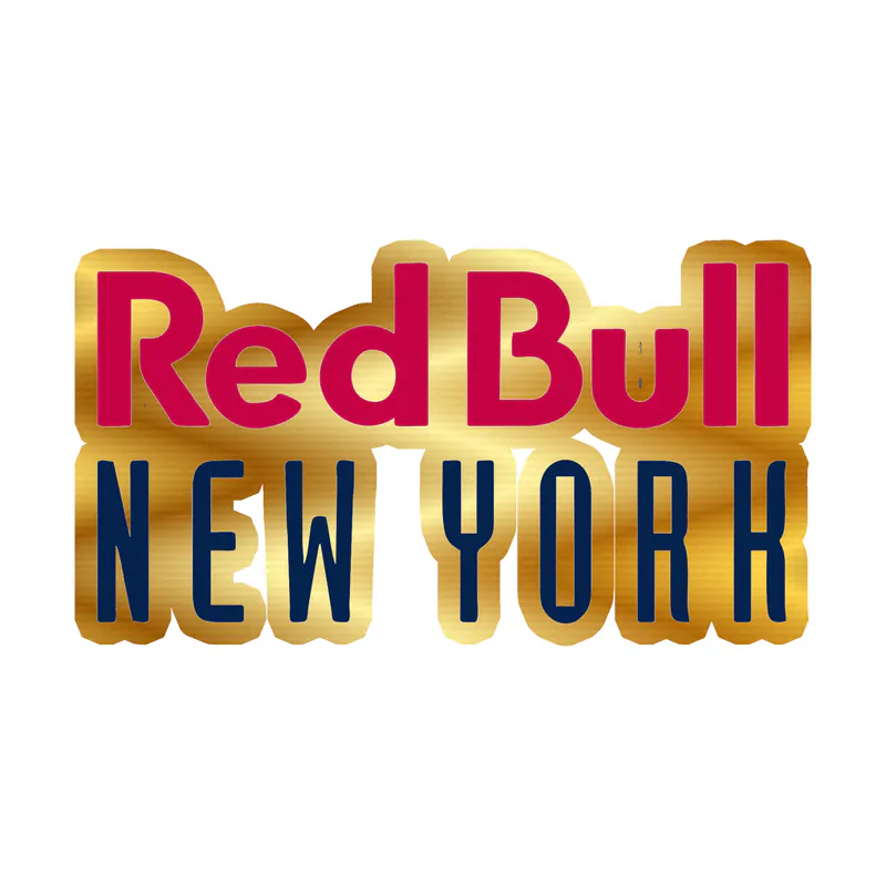 New York Red Bulls - Name - Gold Chrome Vinyl Sticker - Custom Size