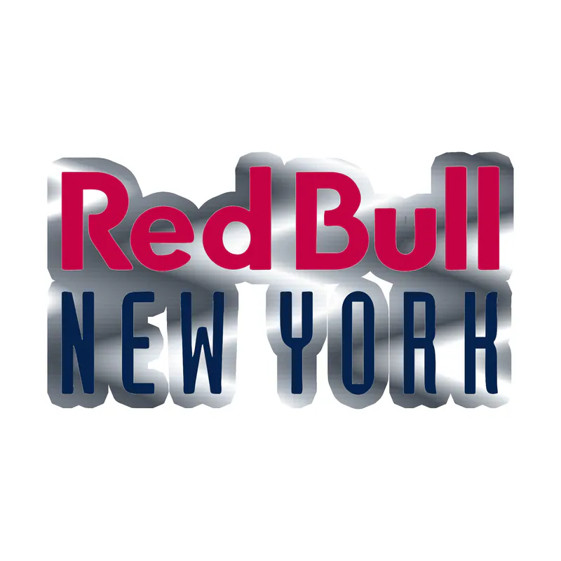 New York Red Bulls - Name - Silver Chrome Vinyl Sticker - Custom Size