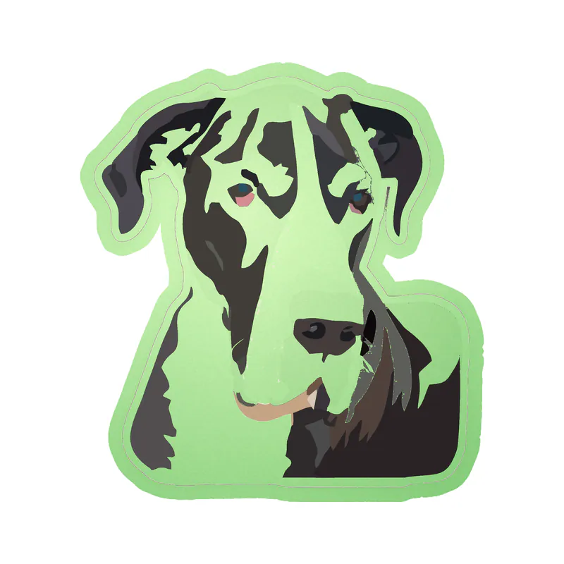 Great Dane - Glow in the Dark Vinyl Sticker - Custom Size