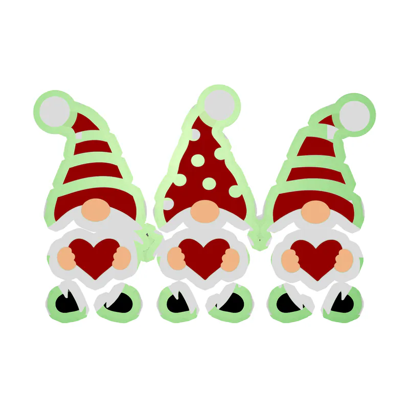 Gnomes Glow in the Dark Vinyl Decal - Custom Size