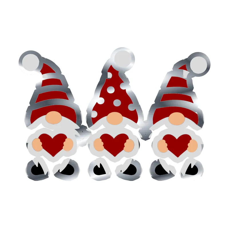 Gnomes Silver Chrome Vinyl Decal - Custom Size