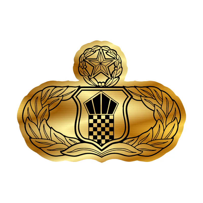 Custom for Sam - Atc Level 7 Badge - Gold Chrome Vinyl Decal - Custom Size