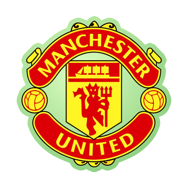Manchester United - Logo - Glow in the Dark Vinyl Sticker - Custom Size