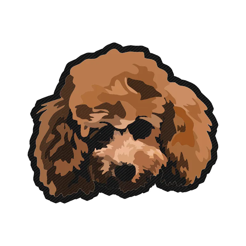 Poodle - Carbon Fiber Vinyl Sticker - Custom Size