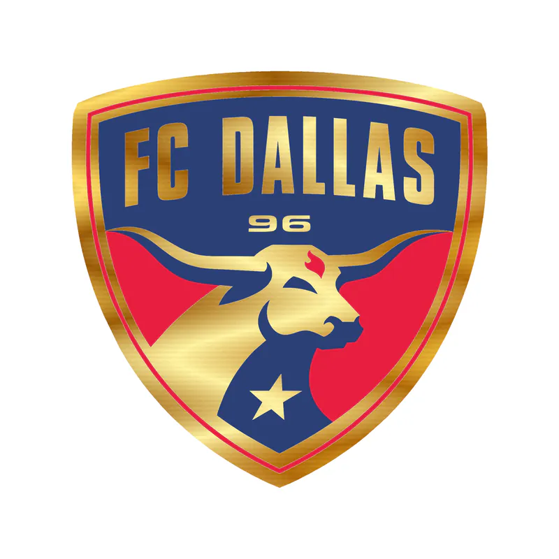 FC Dallas - Logo - Gold Chrome Vinyl Sticker - Custom Size