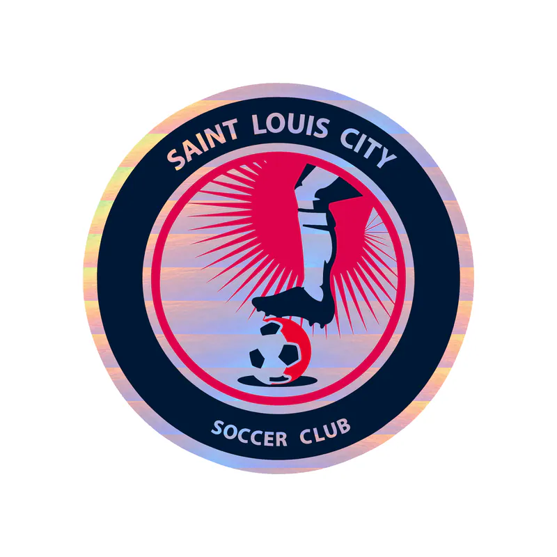 St. Louis City SC - Circle with Name - Holographic Vinyl Sticker - Custom Size