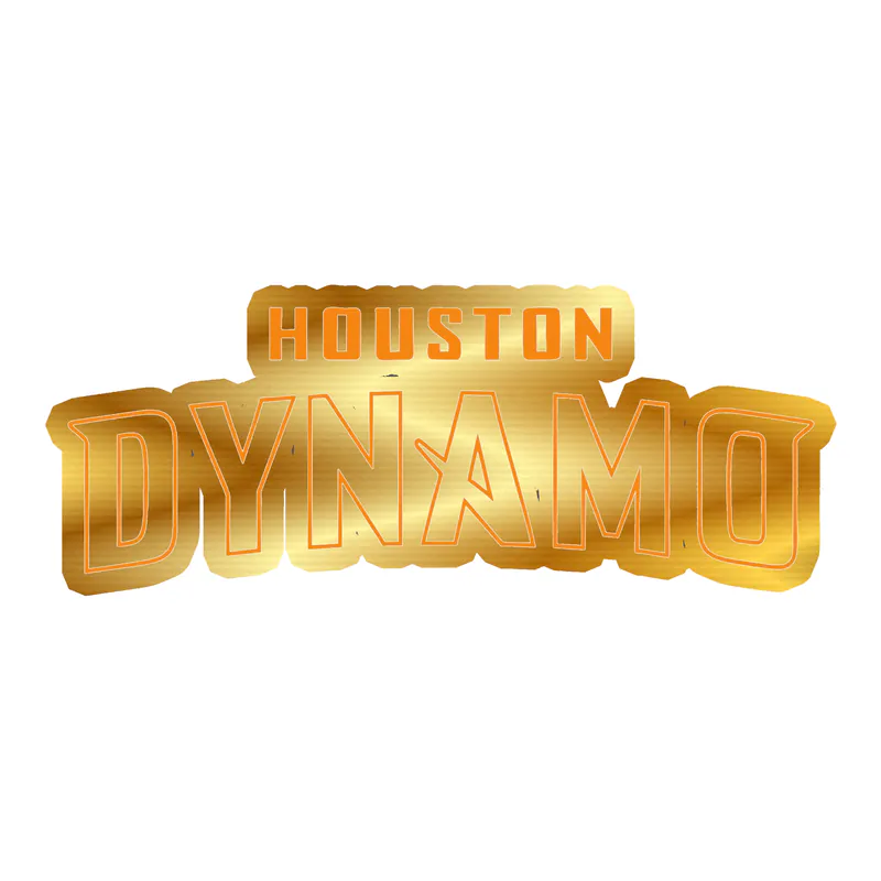 Houston Dynamo - Name - Gold Chrome Vinyl Sticker - Custom Size