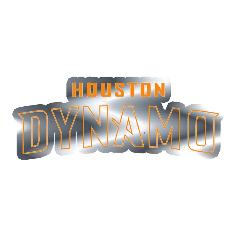 Houston Dynamo - Name - Silver Chrome Vinyl Sticker - Custom Size
