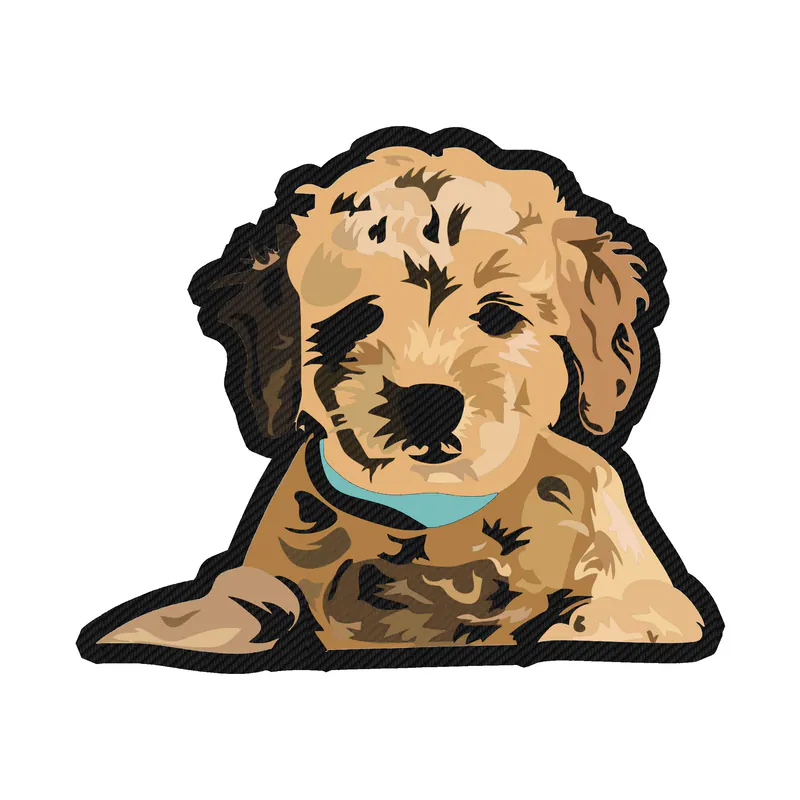 Goldendoodle - Carbon Fiber Vinyl Sticker - Custom Size