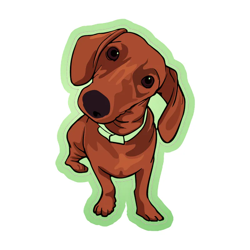 Dachshund - Glow in the Dark Vinyl Sticker - Custom Size