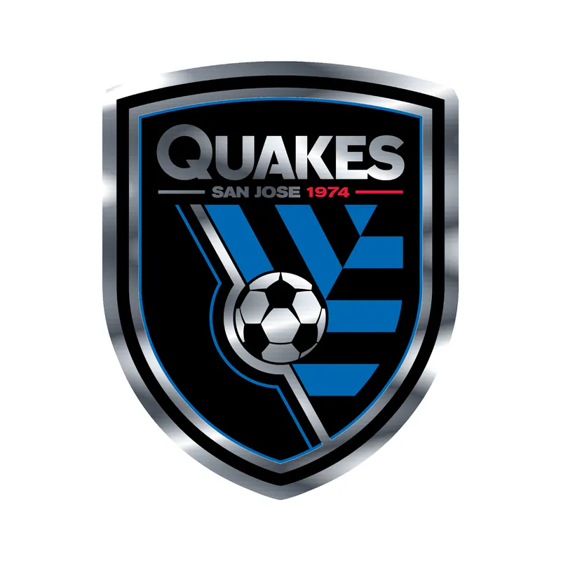 San Jose Earthquakes - Logo - Silver Chrome Vinyl Sticker - Custom Size