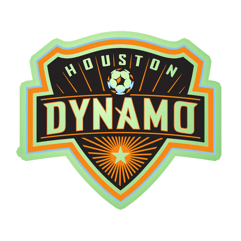 Houston Dynamo - Logo - Glow in the Dark Vinyl Sticker - Custom Size