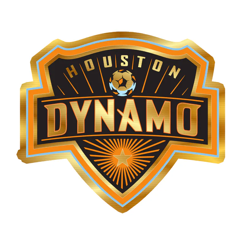 Houston Dynamo - Logo - Gold Chrome Vinyl Sticker - Custom Size