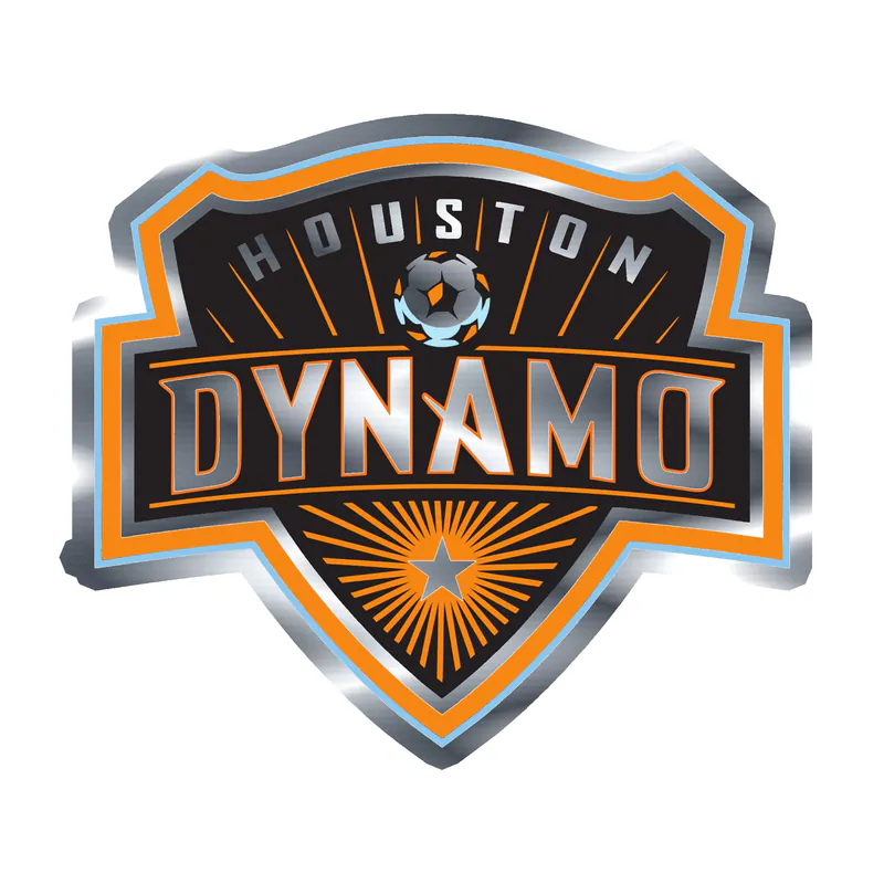 Houston Dynamo - Logo - Silver Chrome Vinyl Sticker - Custom Size