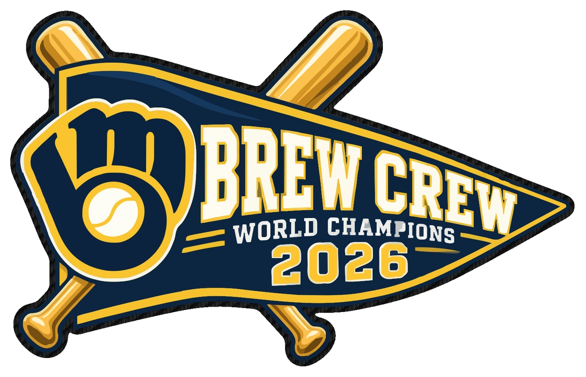 Milwaukee Brewers - 2026 World Series Champions - Brew Crew Pennant - Carbon Fiber Vinyl Sticker - Custom Size