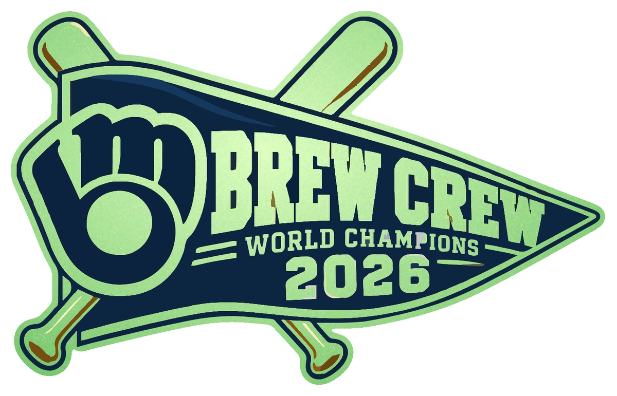 Milwaukee Brewers - 2026 World Series Champions - Brew Crew Pennant - Glow in the Dark Vinyl Sticker - Custom Size