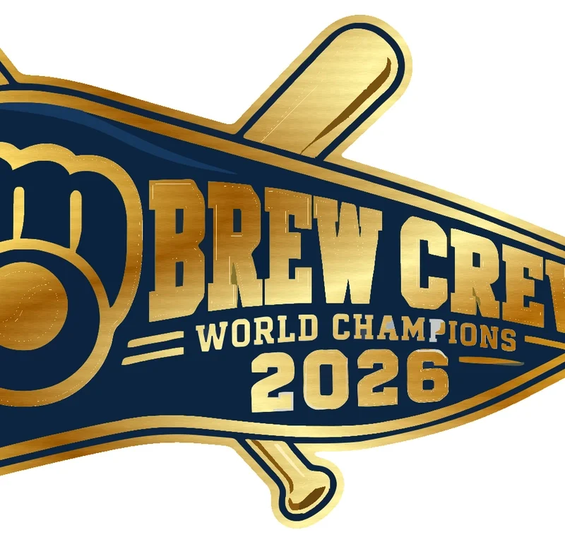 Milwaukee Brewers - 2026 World Series Champions - Brew Crew Pennant - Gold Chrome Vinyl Sticker - Custom Size