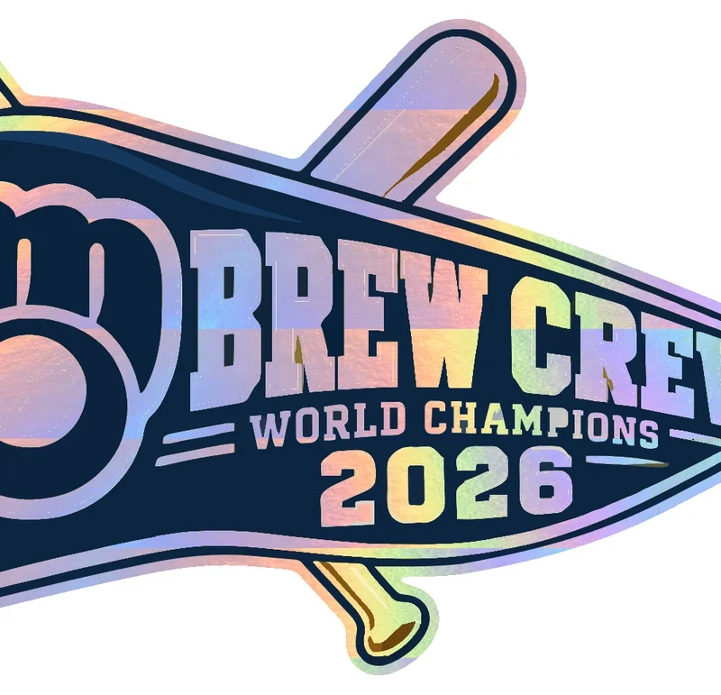 Milwaukee Brewers - 2026 World Series Champions - Brew Crew Pennant - Holographic Vinyl Sticker - Custom Size