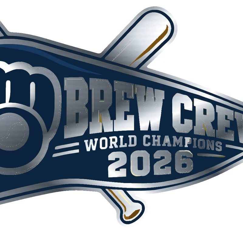 Milwaukee Brewers - 2026 World Series Champions - Brew Crew Pennant - Silver Chrome Vinyl Sticker - Custom Size