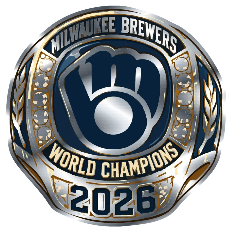 Milwaukee Brewers - 2026 World Series Champions - Championship Ring - Silver Chrome Vinyl Sticker - Custom Size
