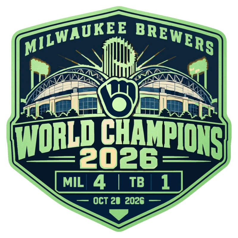 Milwaukee Brewers - 2026 World Series Champions - Clinch Game Keepsake - Glow in the Dark Vinyl Sticker - Custom Size