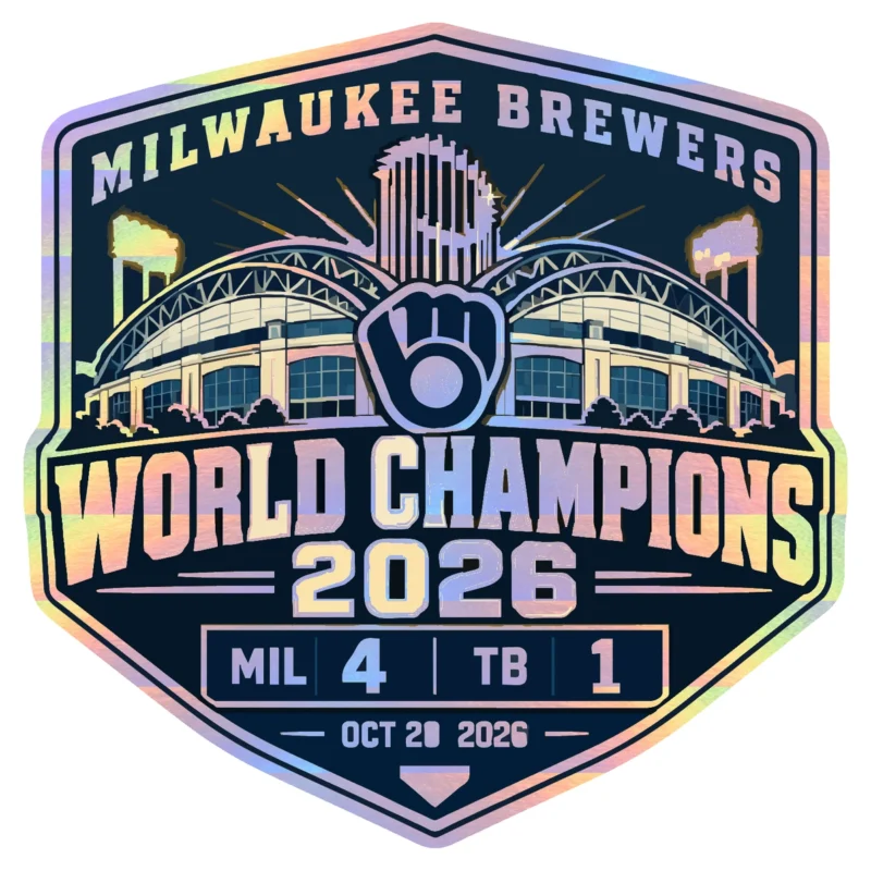 Milwaukee Brewers - 2026 World Series Champions - Clinch Game Keepsake - Holographic Vinyl Sticker - Custom Size