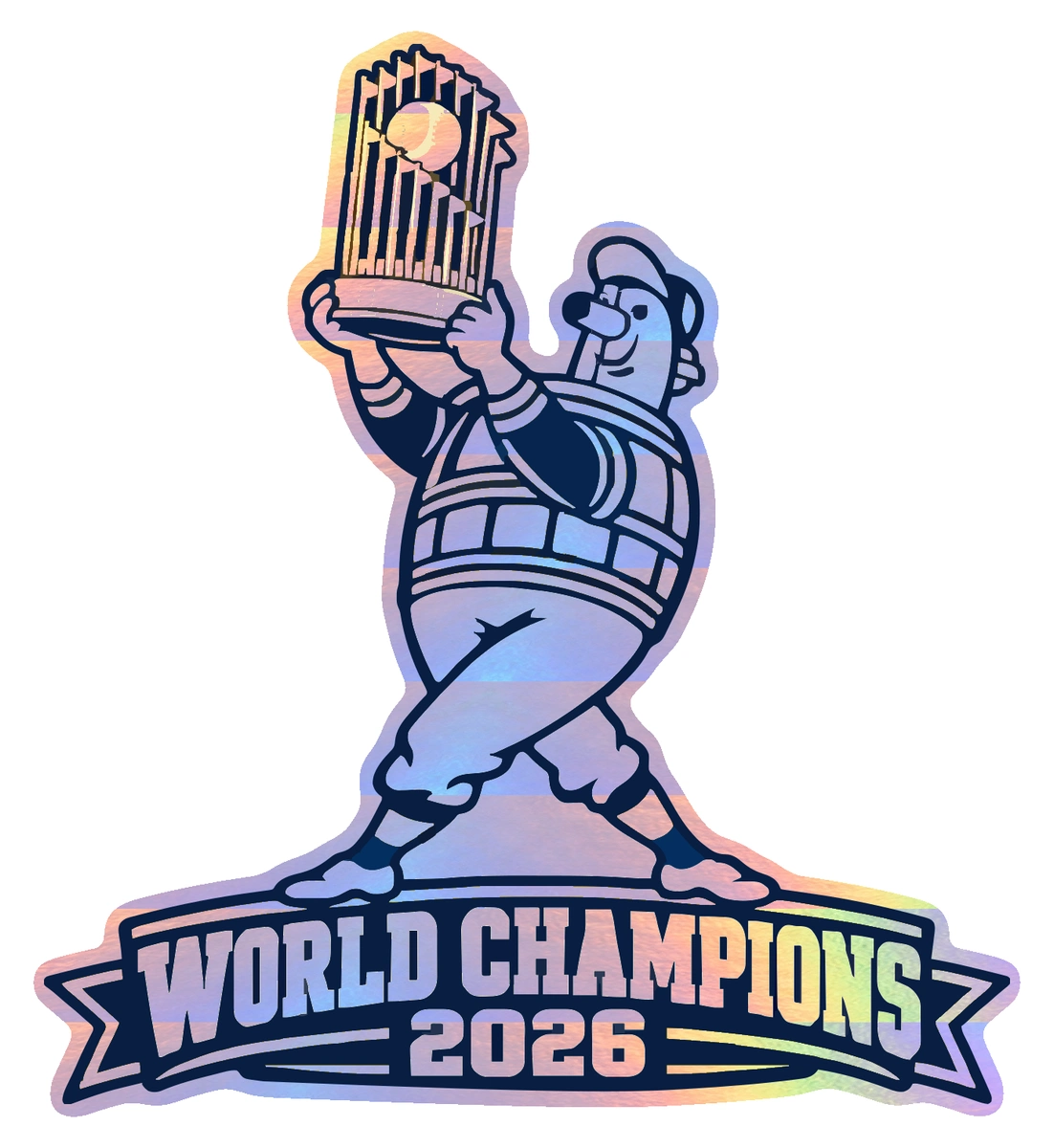 Milwaukee Brewers - 2026 World Series Champions - Trophy Barrelman - Holographic Vinyl Sticker - Custom Size