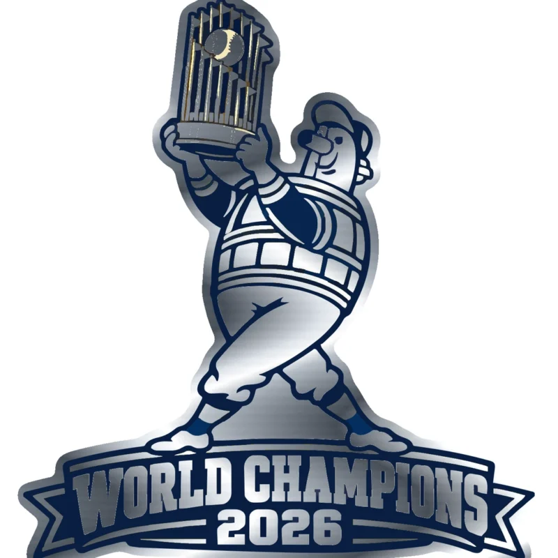 Milwaukee Brewers - 2026 World Series Champions - Trophy Barrelman - Silver Chrome Vinyl Sticker - Custom Size