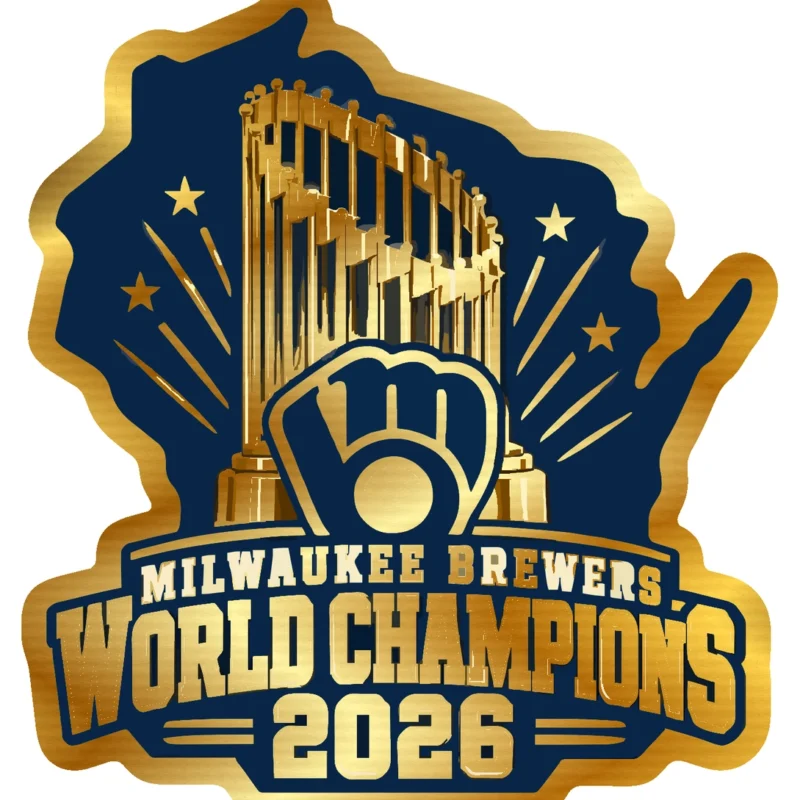 Milwaukee Brewers - 2026 World Series Champions - Wisconsin - Gold Chrome Vinyl Sticker - Custom Size
