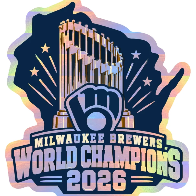 Milwaukee Brewers - 2026 World Series Champions - Wisconsin - Holographic Vinyl Sticker - Custom Size