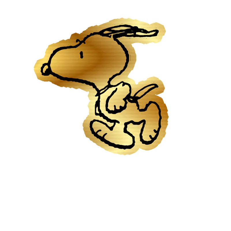 Snoopy Gold Chrome Vinyl Decal