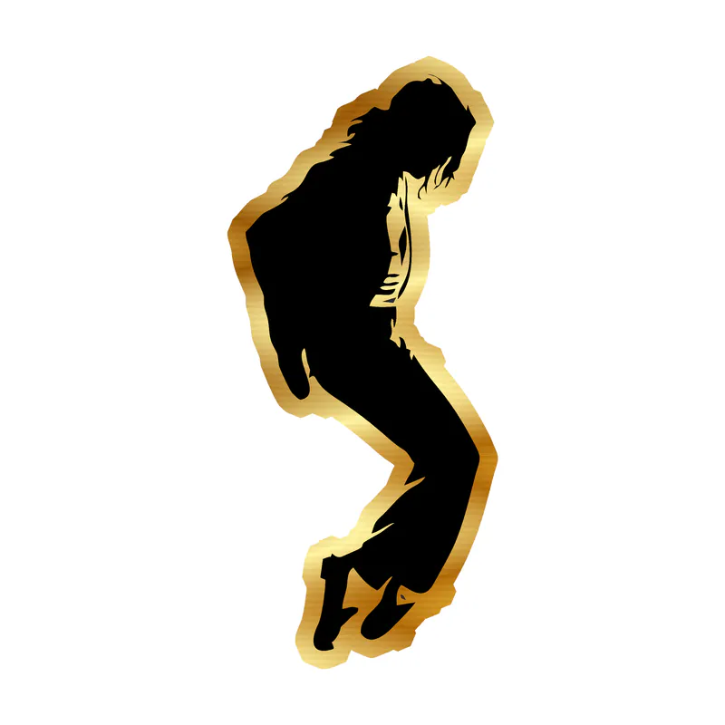 Michael Jackson Gold Chrome Vinyl Decal - Custom Size