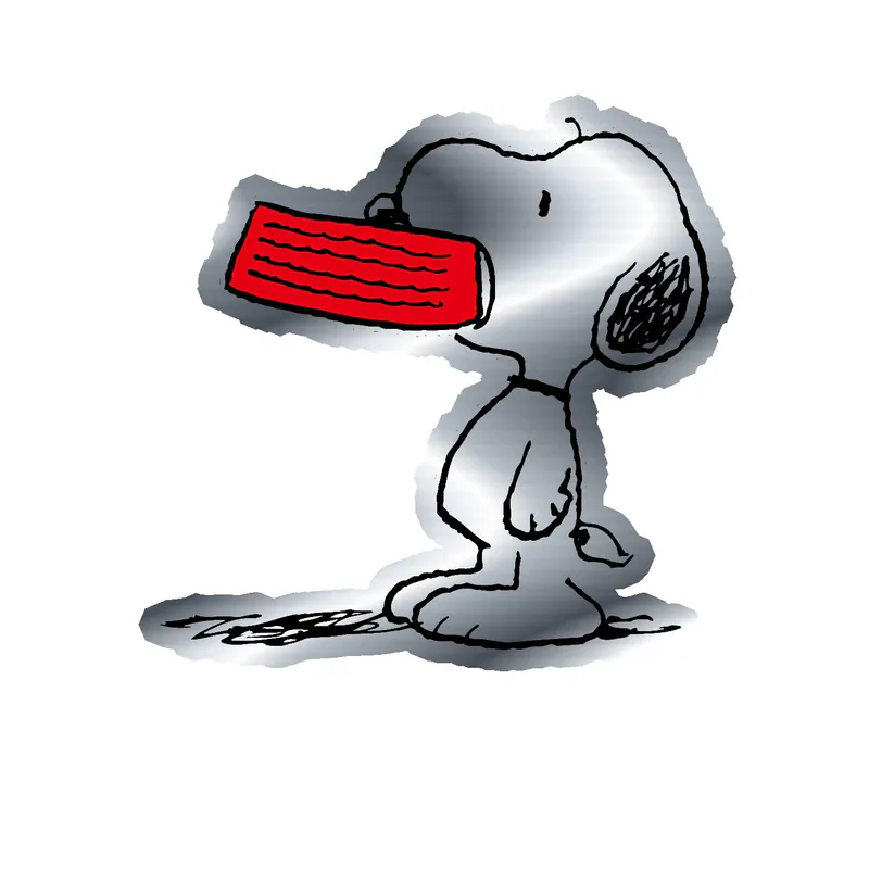 Snoopy Silver Chrome Vinyl Decal
