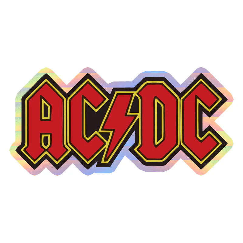 ACDC Holographic Vinyl Decal - Custom Size