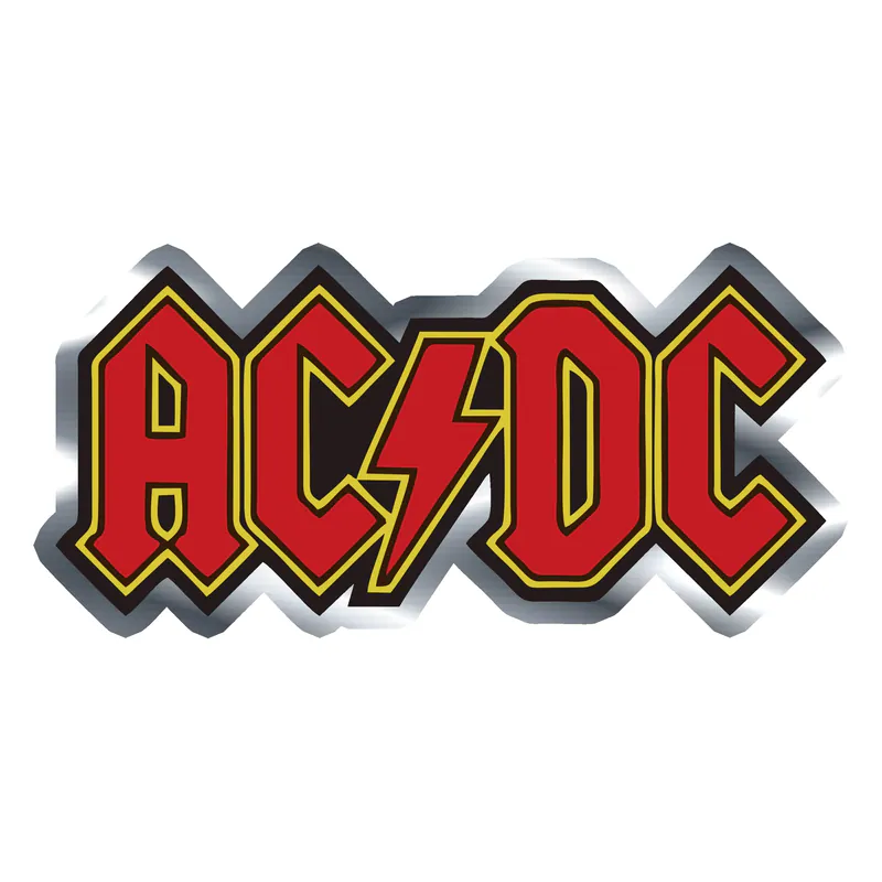 ACDC Silver Chrome Vinyl Decal - Custom Size