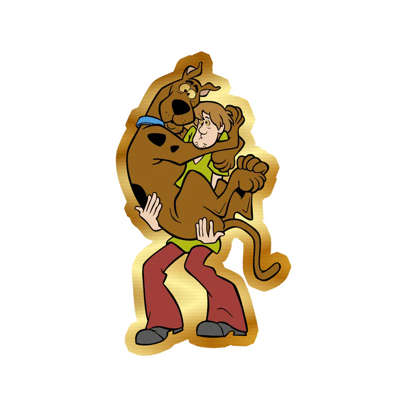 Scooby Doo- Scooby and Shaggy - Gold Chrome Vinyl Sticker - Custom Size